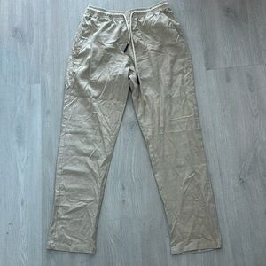 OAS BEIGE LINEN LONG PANT, Size M
